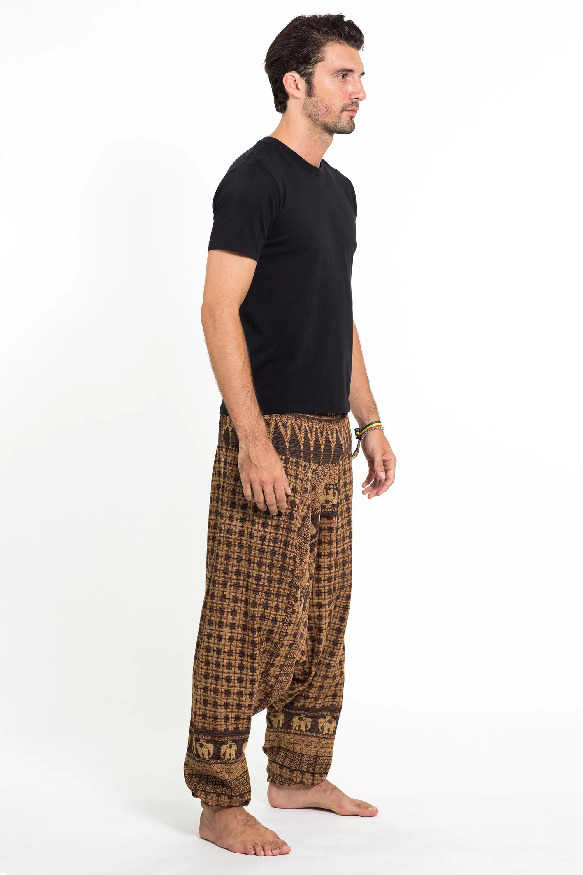 Hill Tribe Elephant Men's Elephant Pants in Brown