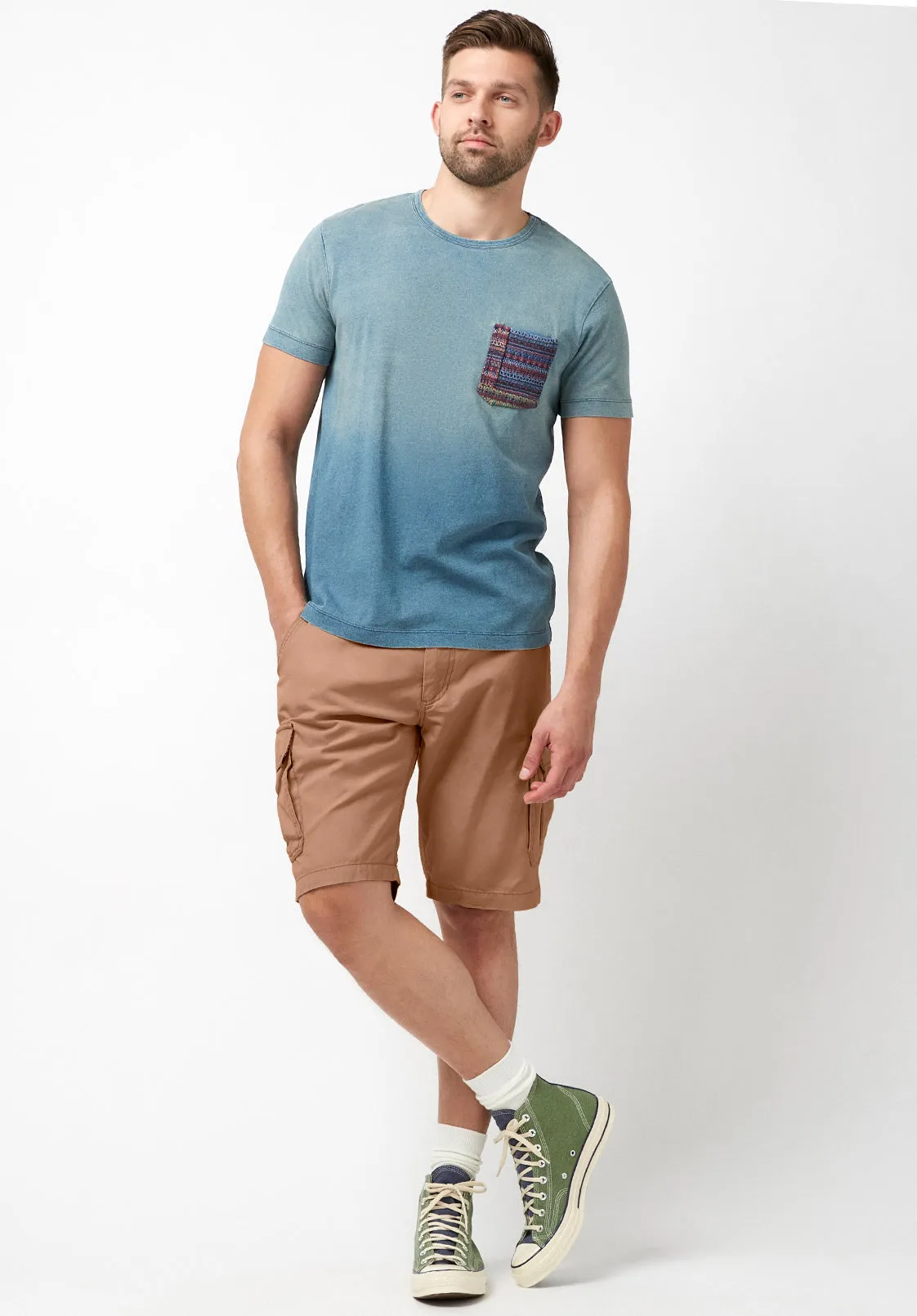 Hormoz Cotton Tan Cargo Shorts - BM23901