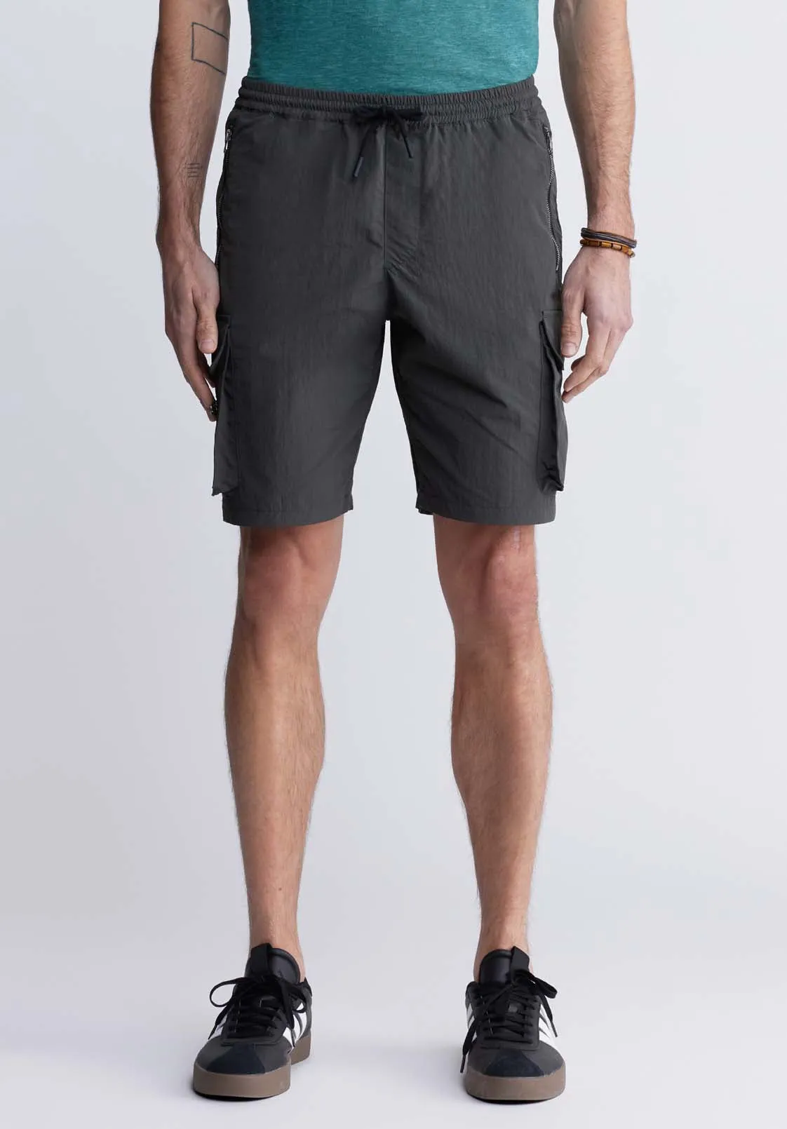 Hult Men’s Drawstring Cargo Shorts in Charcoal - BM24342