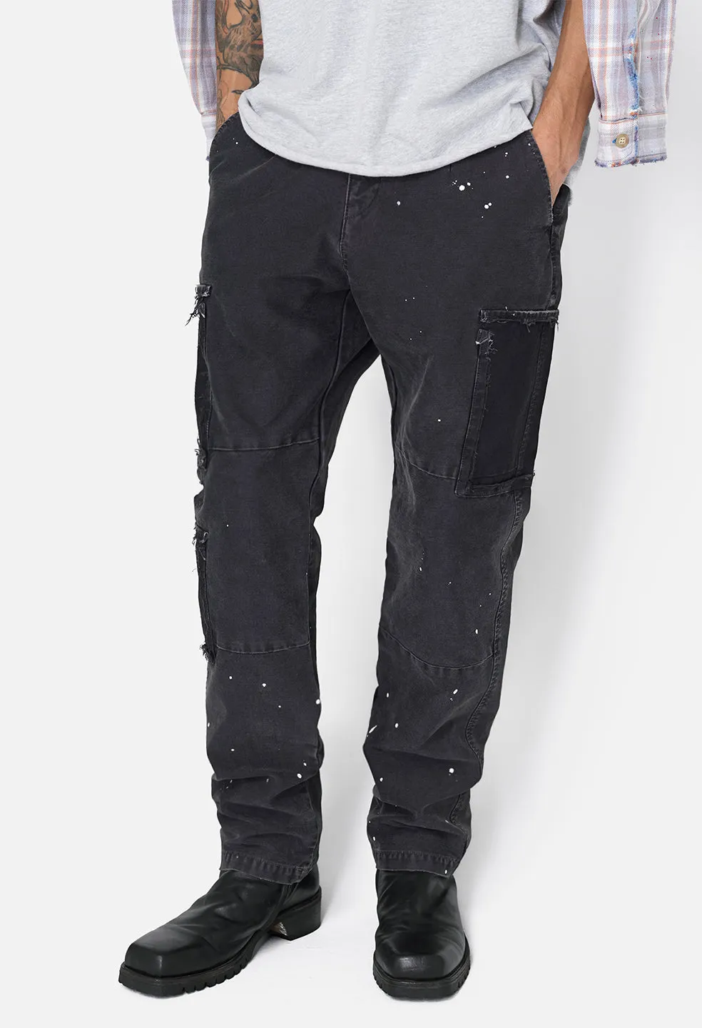 JE X Mastermind Worked Utility Pant / Washed Black