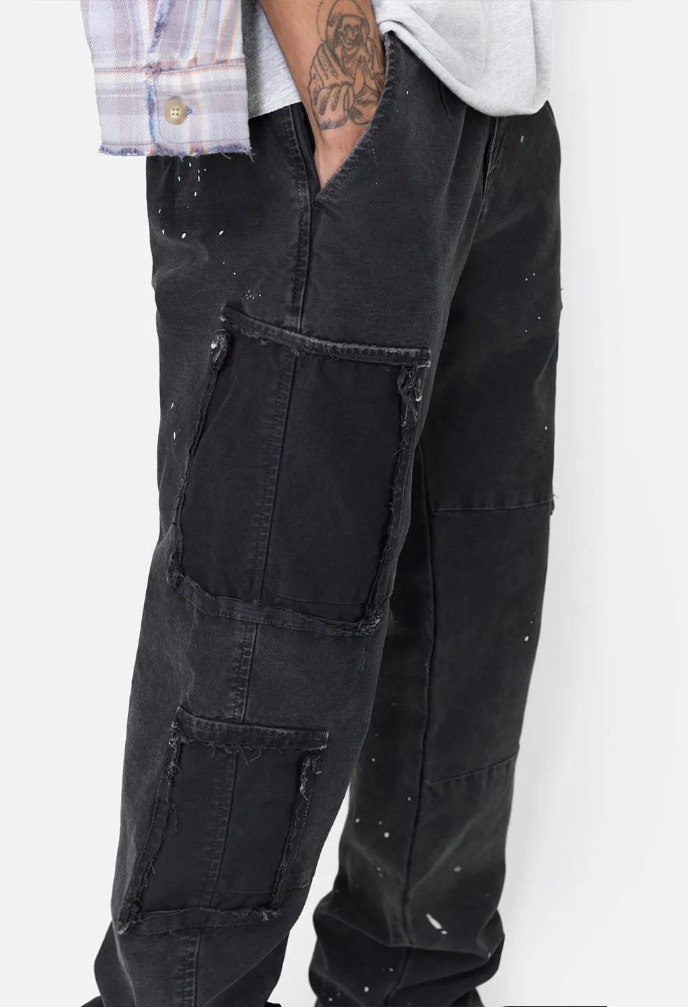 JE X Mastermind Worked Utility Pant / Washed Black