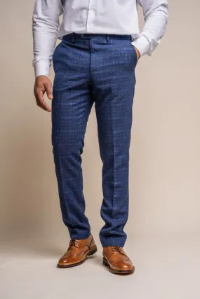 Kaiser Blue Tweed Check Trousers