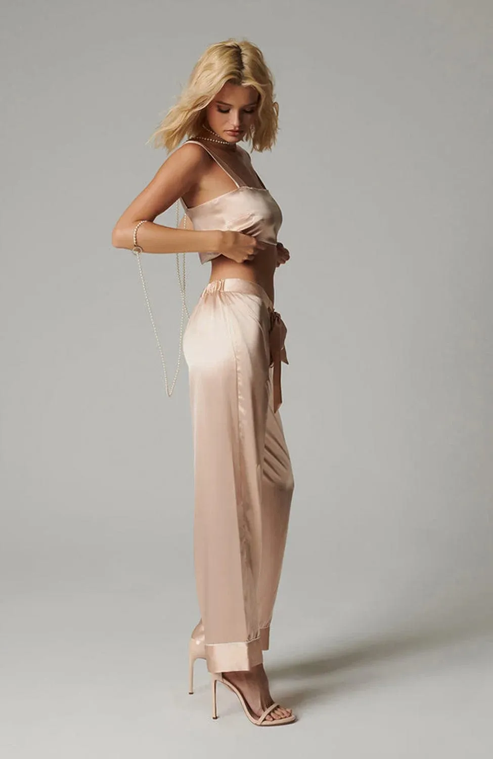 Kiki Silk Lounge Tie-up Pants