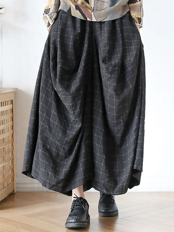 Lattice Irregular Wide Leg Cropped Pants