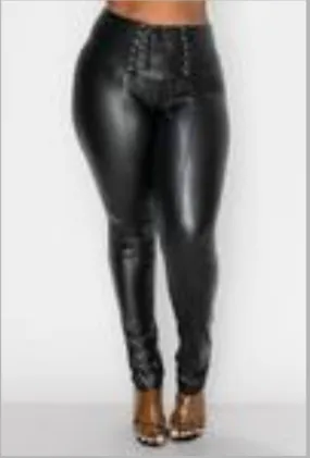 Leather pleasure fitted pants