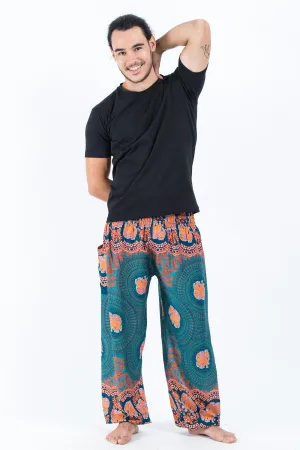 Mandala Elephant Men's Elephant Pants in Turquoise