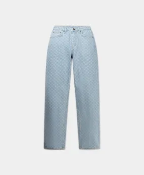 Mid Blue Amba Monogram Relaxed Jeans