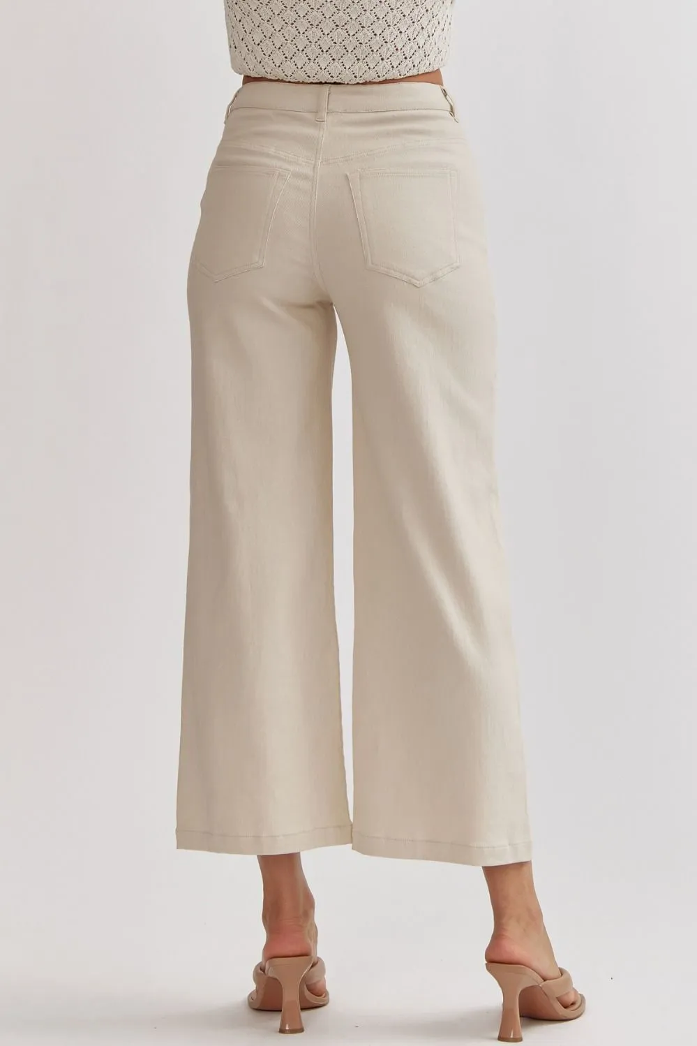 Miranda Wide Leg Pants (Sand)