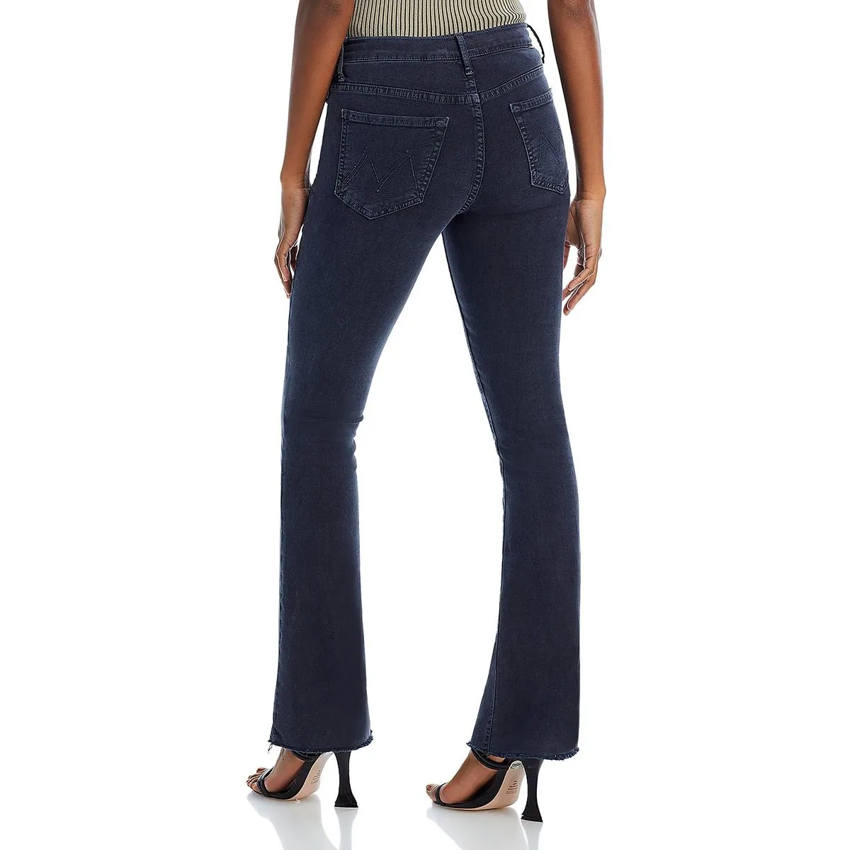 Mother Womens High Rise Faded Flared Pants