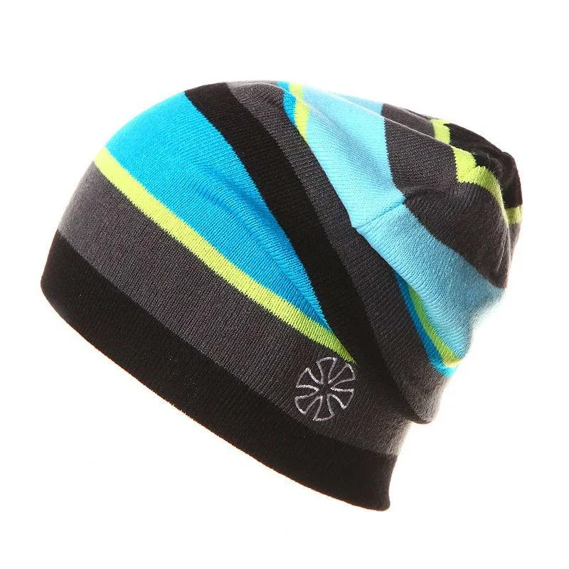 Multicolored Striped Knitted Hat, Beanie or Bonnet