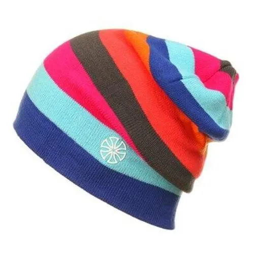 Multicolored Striped Knitted Hat, Beanie or Bonnet