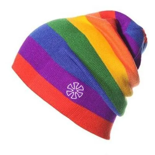 Multicolored Striped Knitted Hat, Beanie or Bonnet