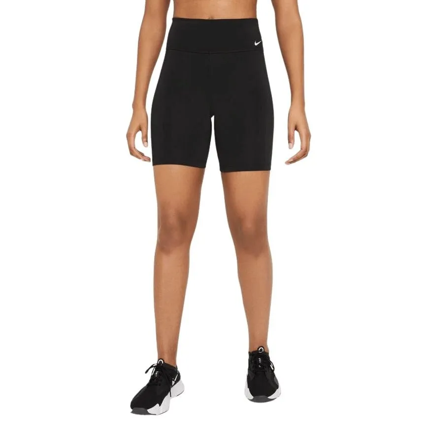 NIKE WOMEN'S ONE MID-RISE 7 BLACK BIKE SHORTS