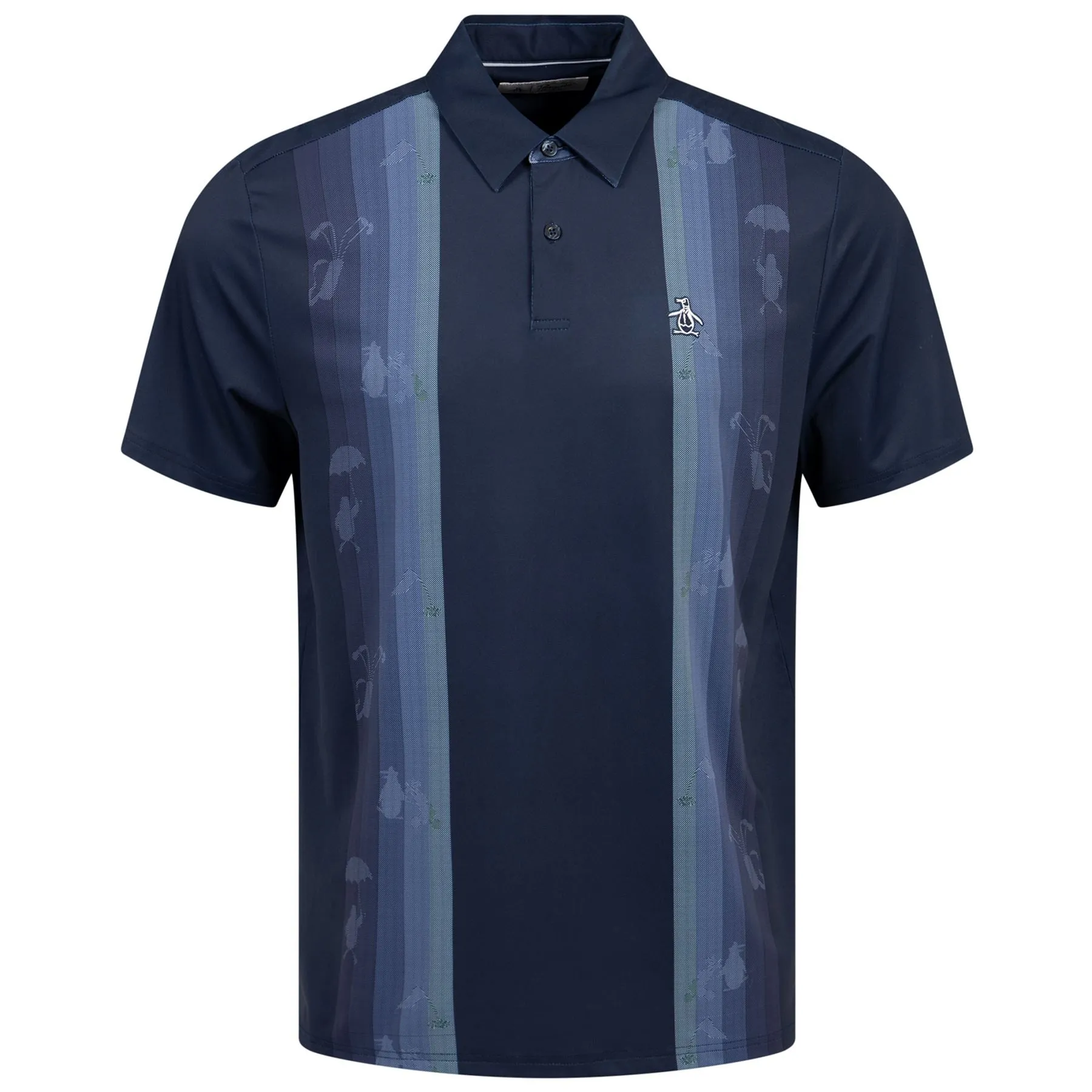 Pete Vertical Colour Block Print Polo - Black Iris - Spring/Summer 2024 Collection - Stylish Mens Polo Shirt with Modern Design and Comfortable Fit