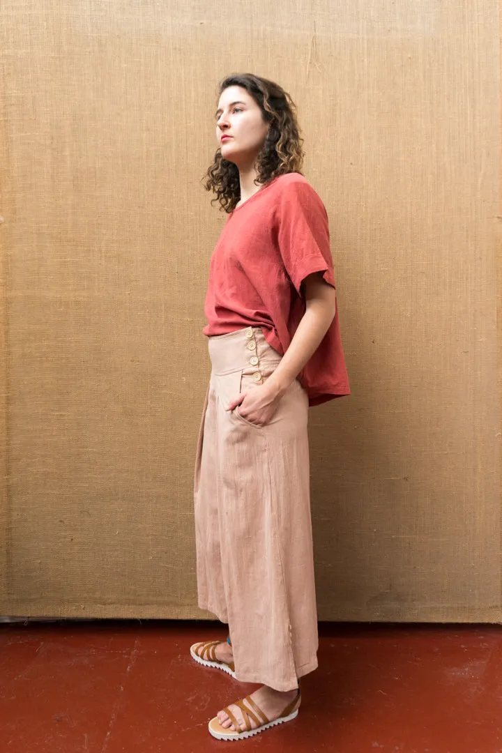 Pleat Wide Leg Pants - Himalayan Rhubarb