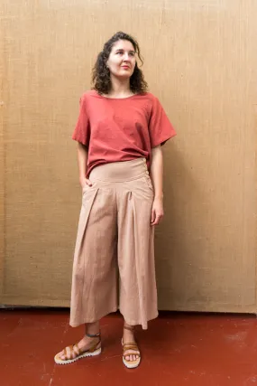 Pleat Wide Leg Pants - Himalayan Rhubarb