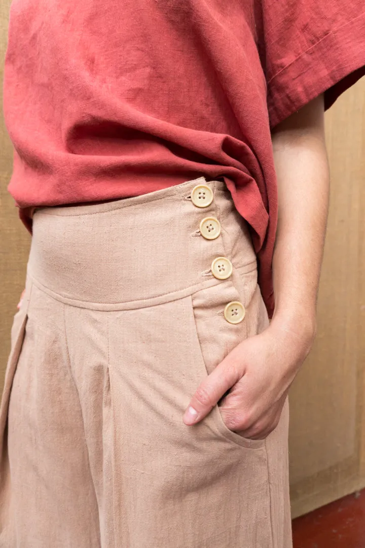 Pleat Wide Leg Pants - Himalayan Rhubarb