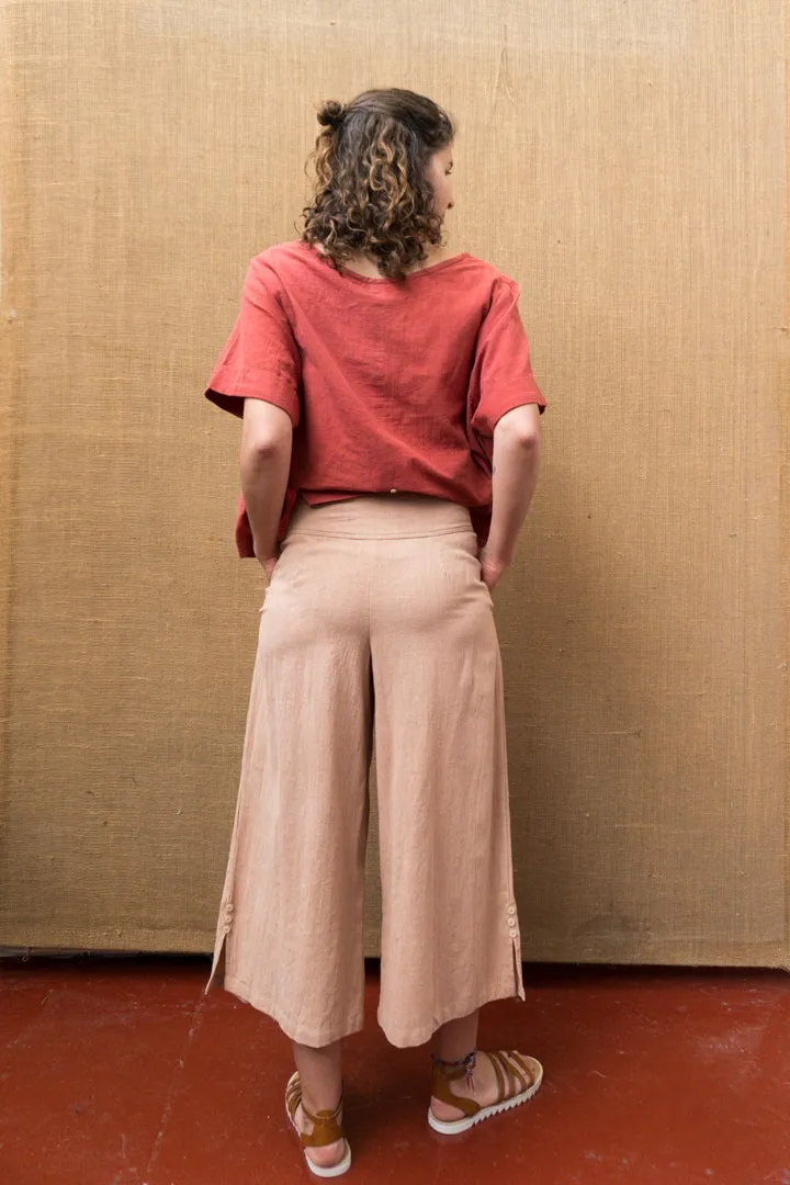 Pleat Wide Leg Pants - Himalayan Rhubarb