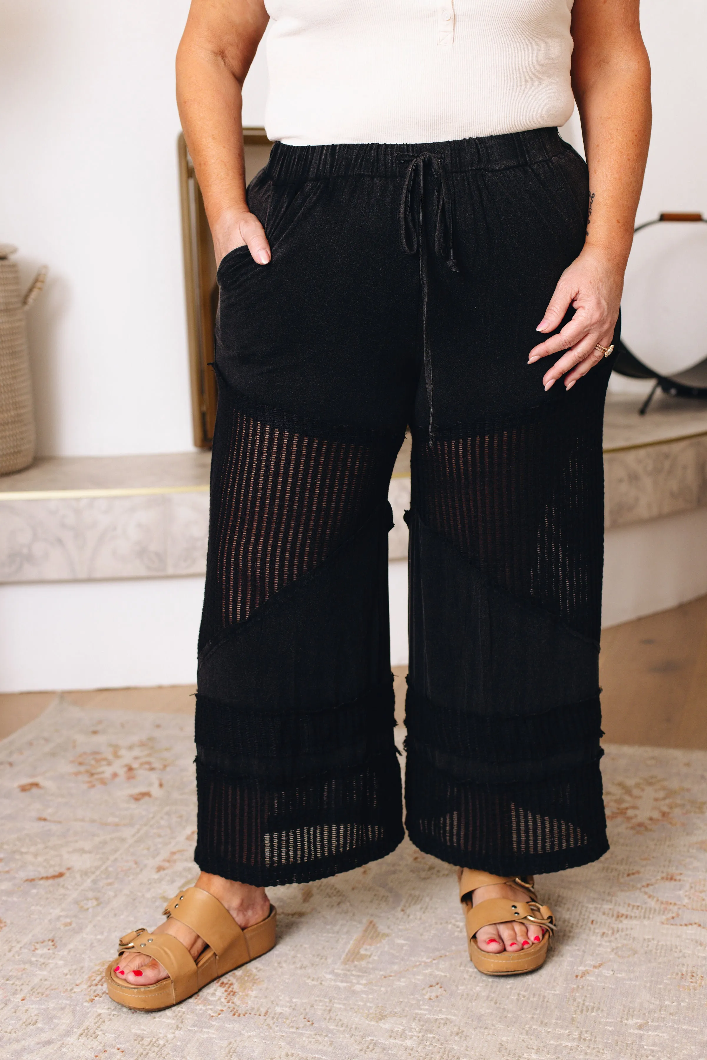 Pol - Contrast See Through Resort Pants (S-L)