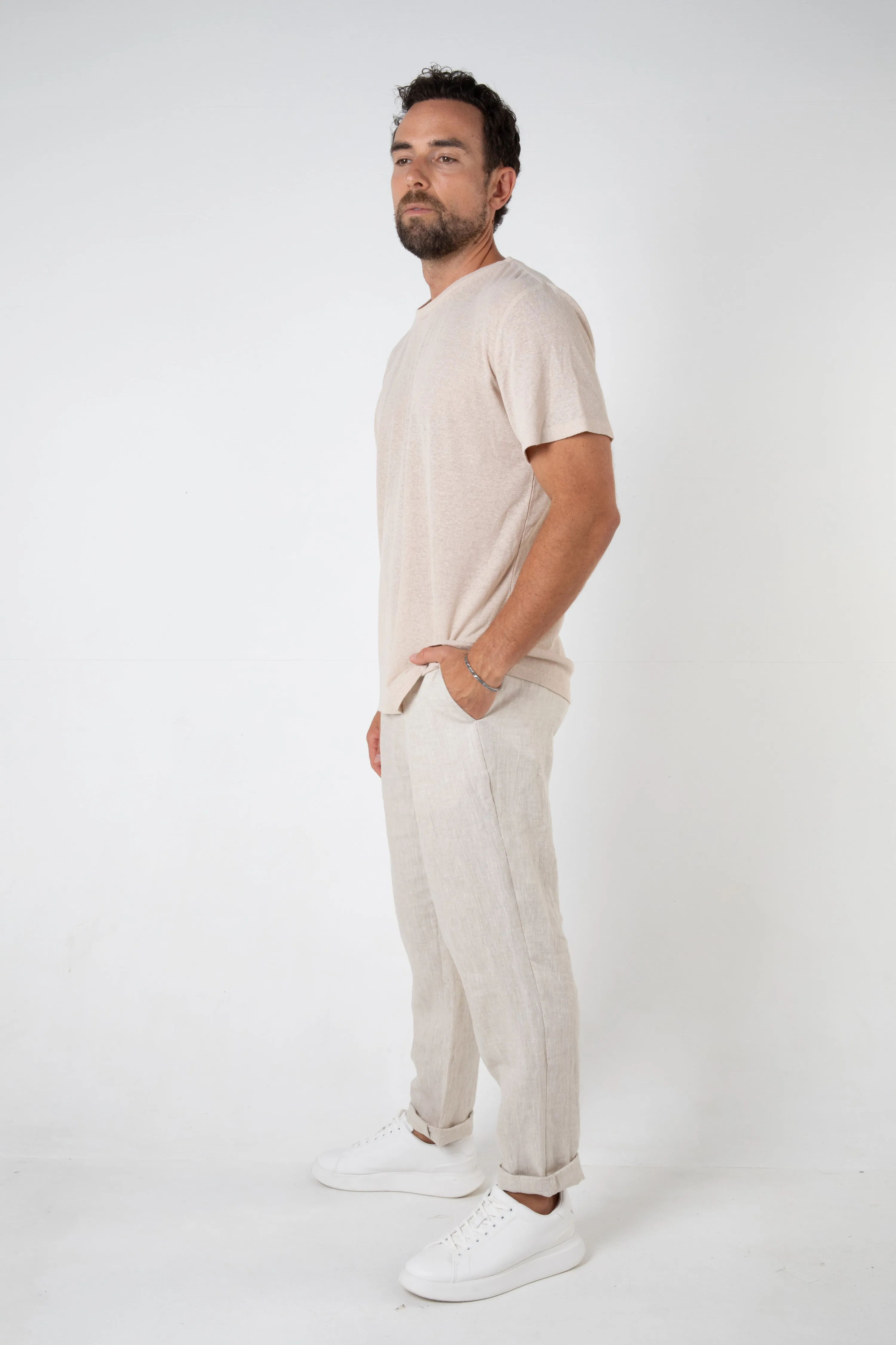 RAVELLO LINEN PANT - NATURAL