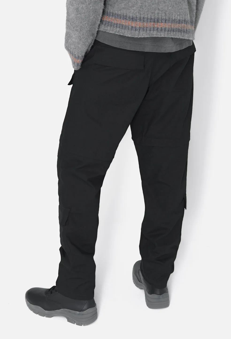 Rip Stop Zip Cargo Pant / Black