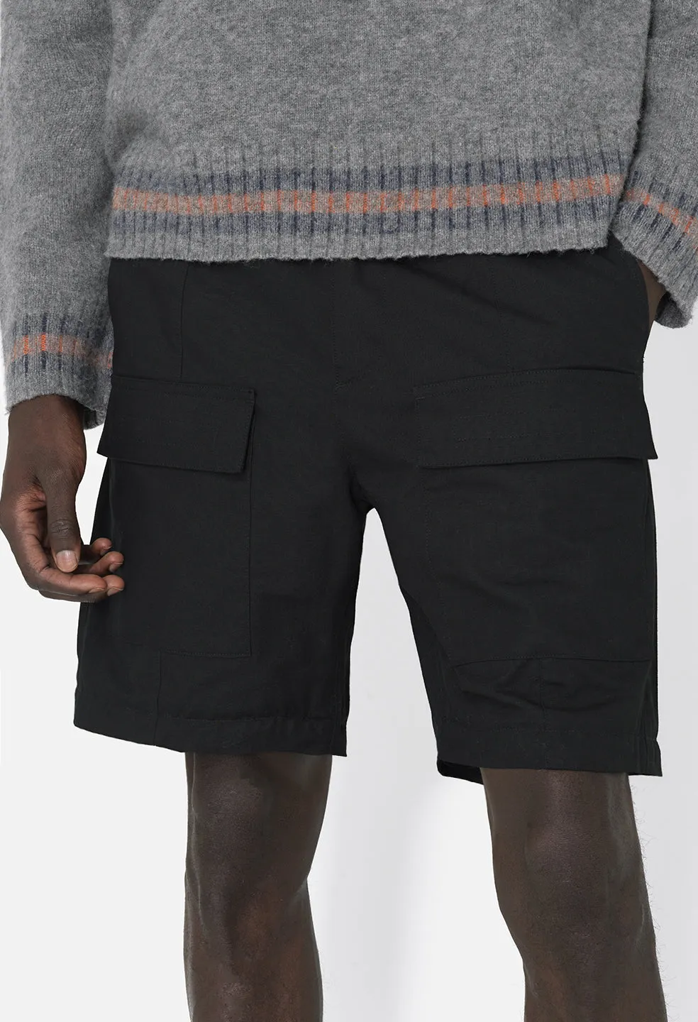 Rip Stop Zip Cargo Pant / Black