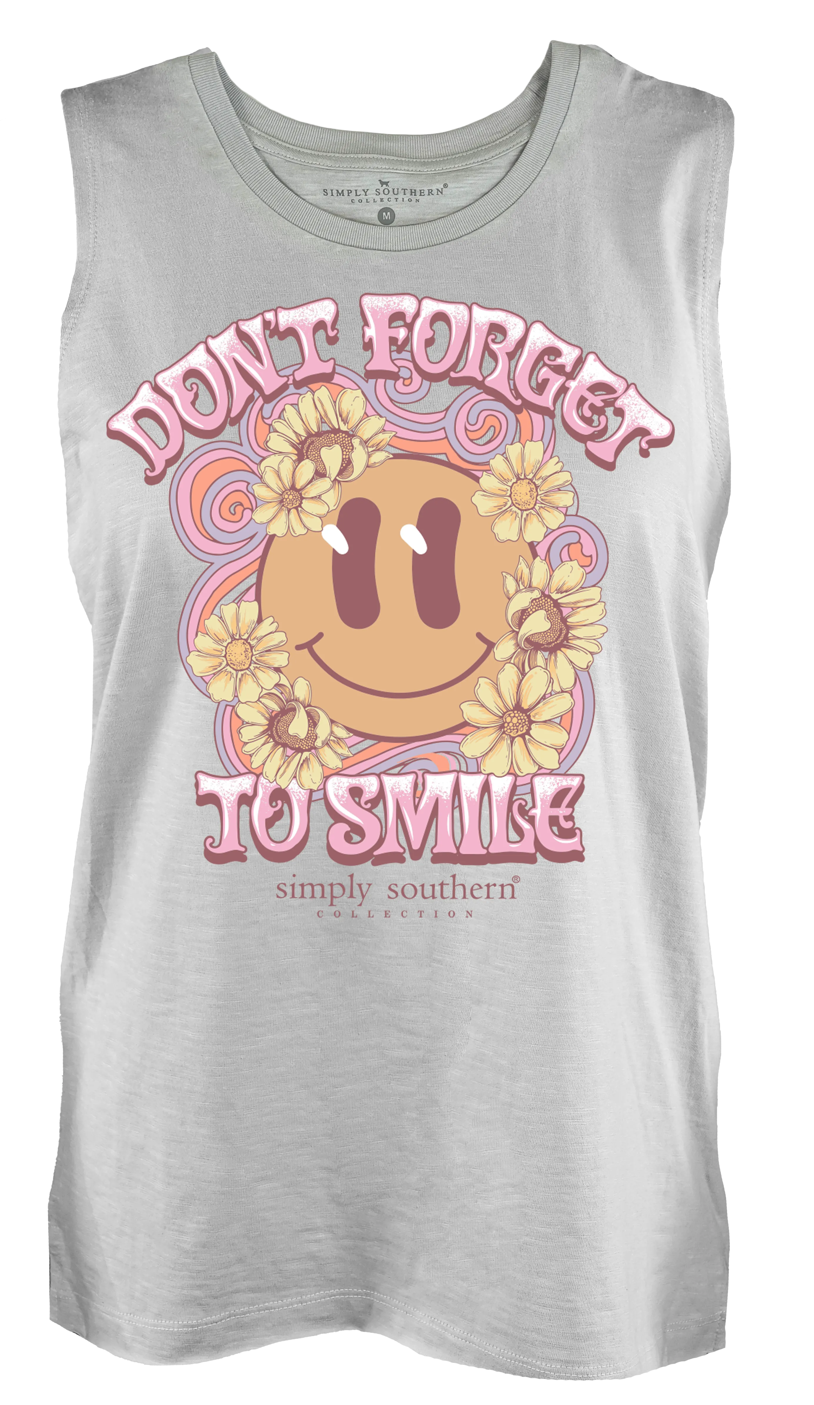 Smile Blossoms Tank Top - Don't Forget to Smile