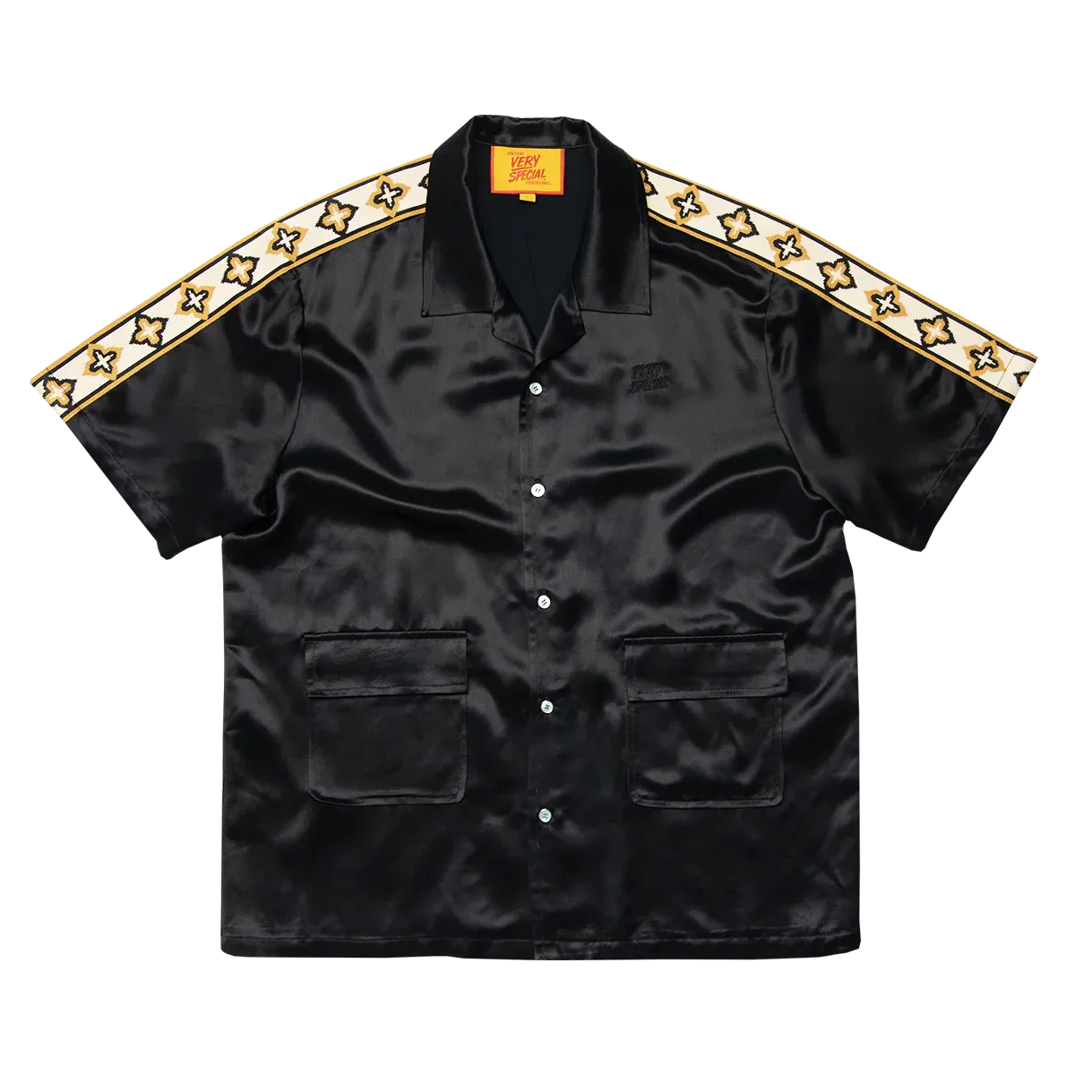 Something Very Special - Satin Diamond Utility Shirt - Black