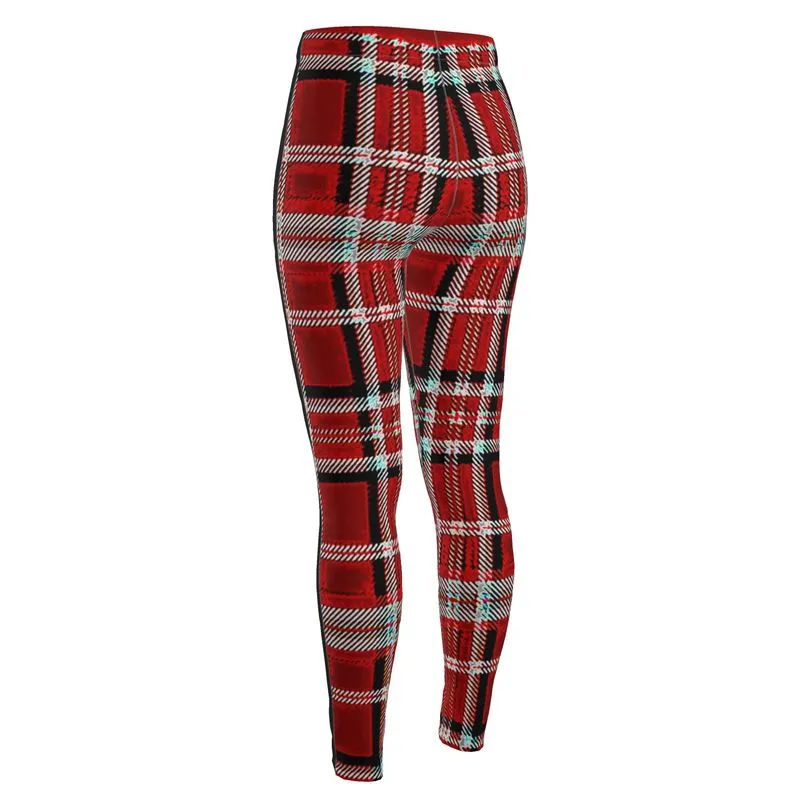 TRP Twisted Patterns 06: Digital Plaid 01-05A Designer Cindy High Waist Leggings