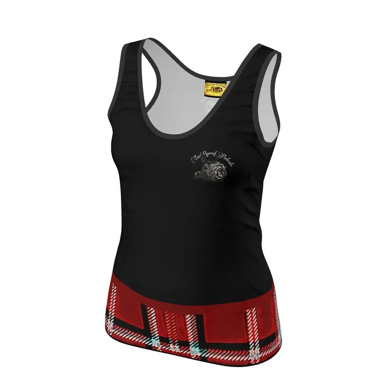 TRP Twisted Patterns 06: Digital Plaid 01-05A Ladies Designer Scoop Neck Tank Top