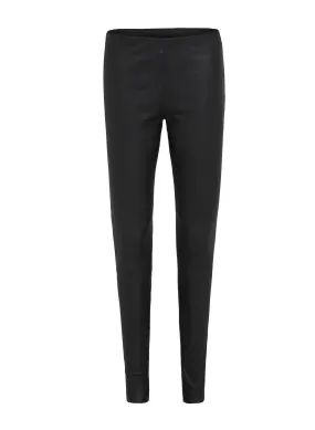 West Broadway Sleek Leather Leggings Black