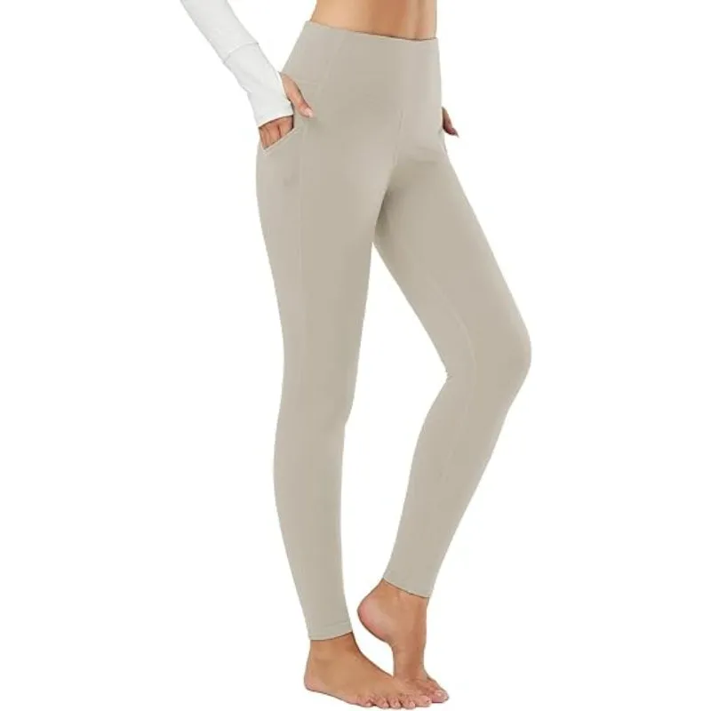 Women Thermal Fleece Pocket Winter Warm Pants