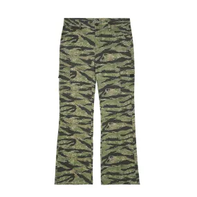 X-Girl Womens Stylish Military Flare Pants – Trendy Cargo Trousers with Flared Hem