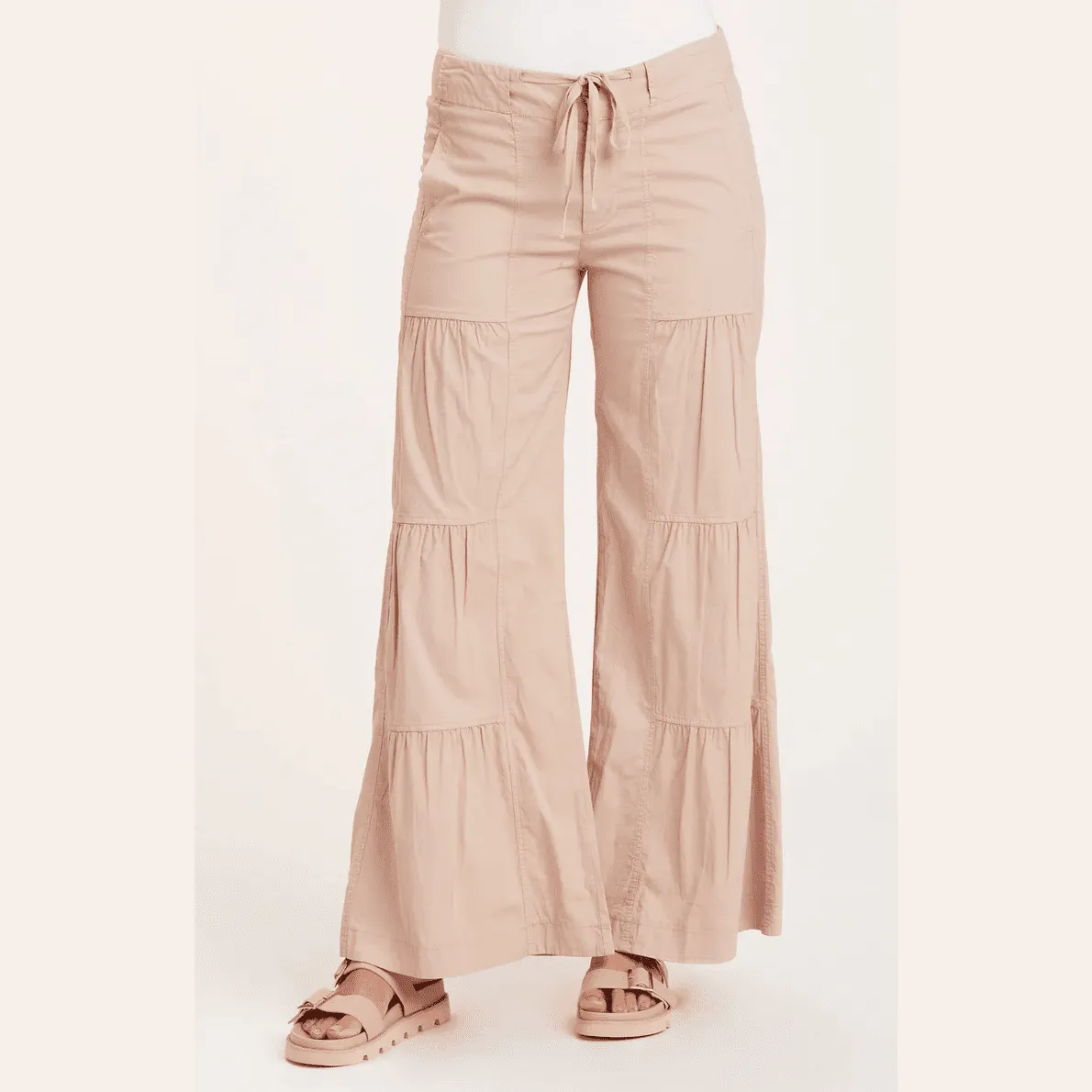 XCVI Wearables Terraced Wide leg Pant in Sand