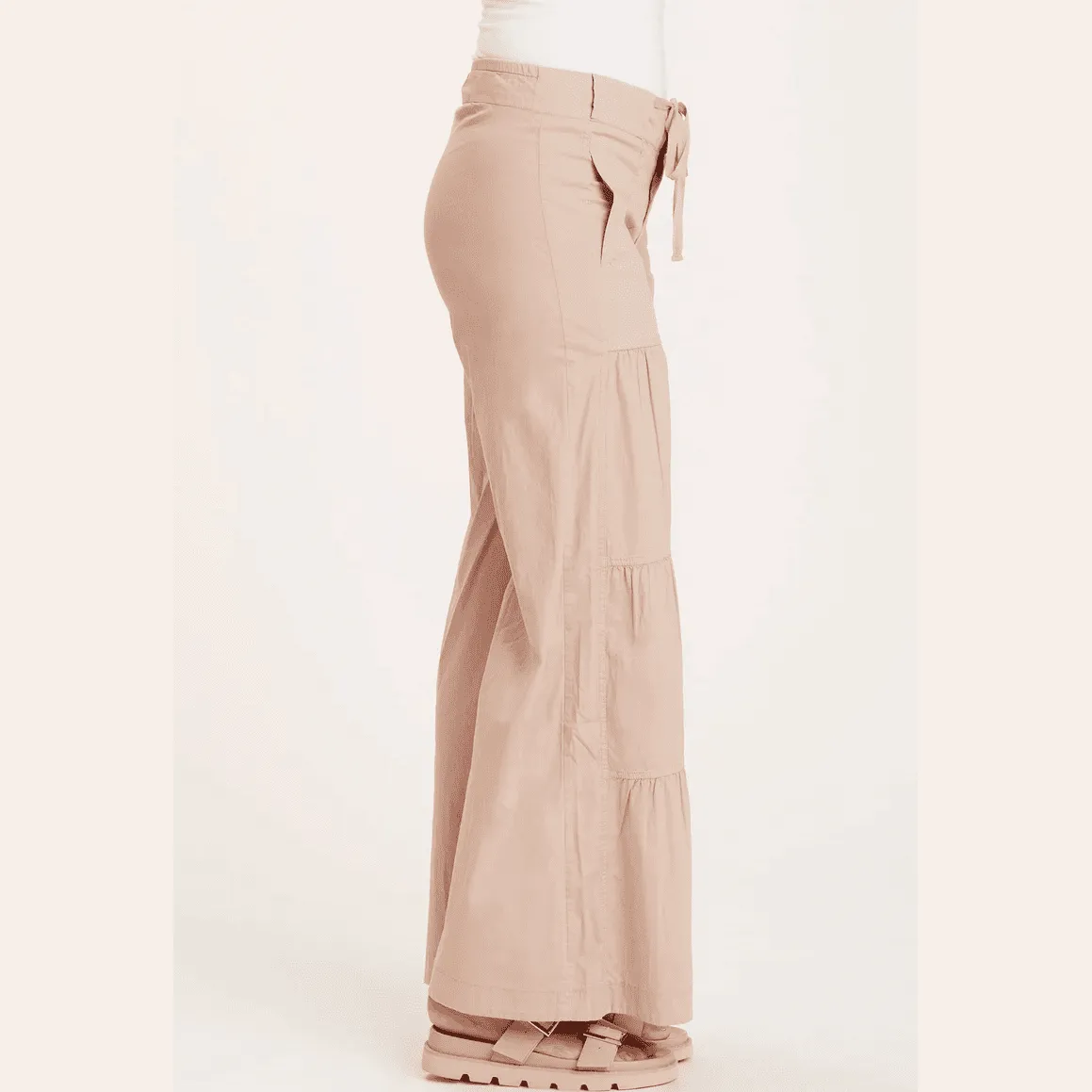 XCVI Wearables Terraced Wide leg Pant in Sand